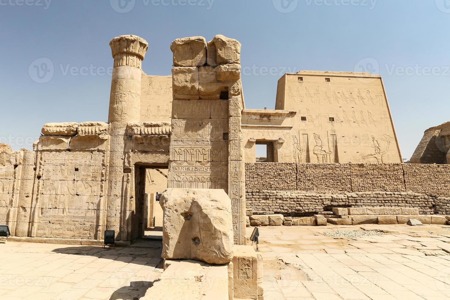 Front of Edfu Temple in Edfu, Egypt photo