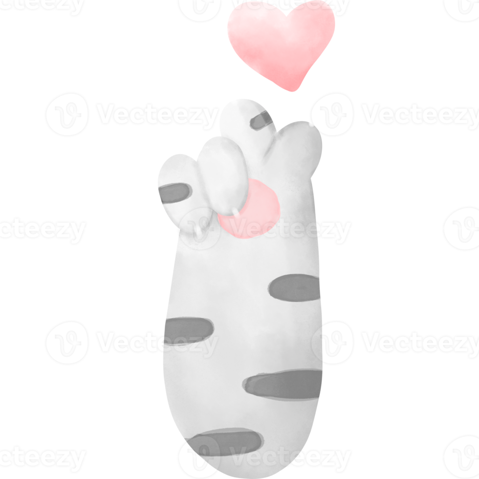 Mini-Herz-Katzenpfote png