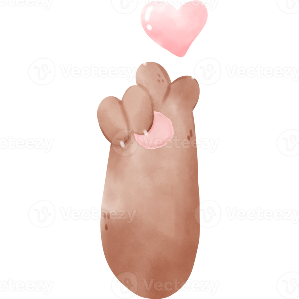 Mini-Herz-Katzenpfote png