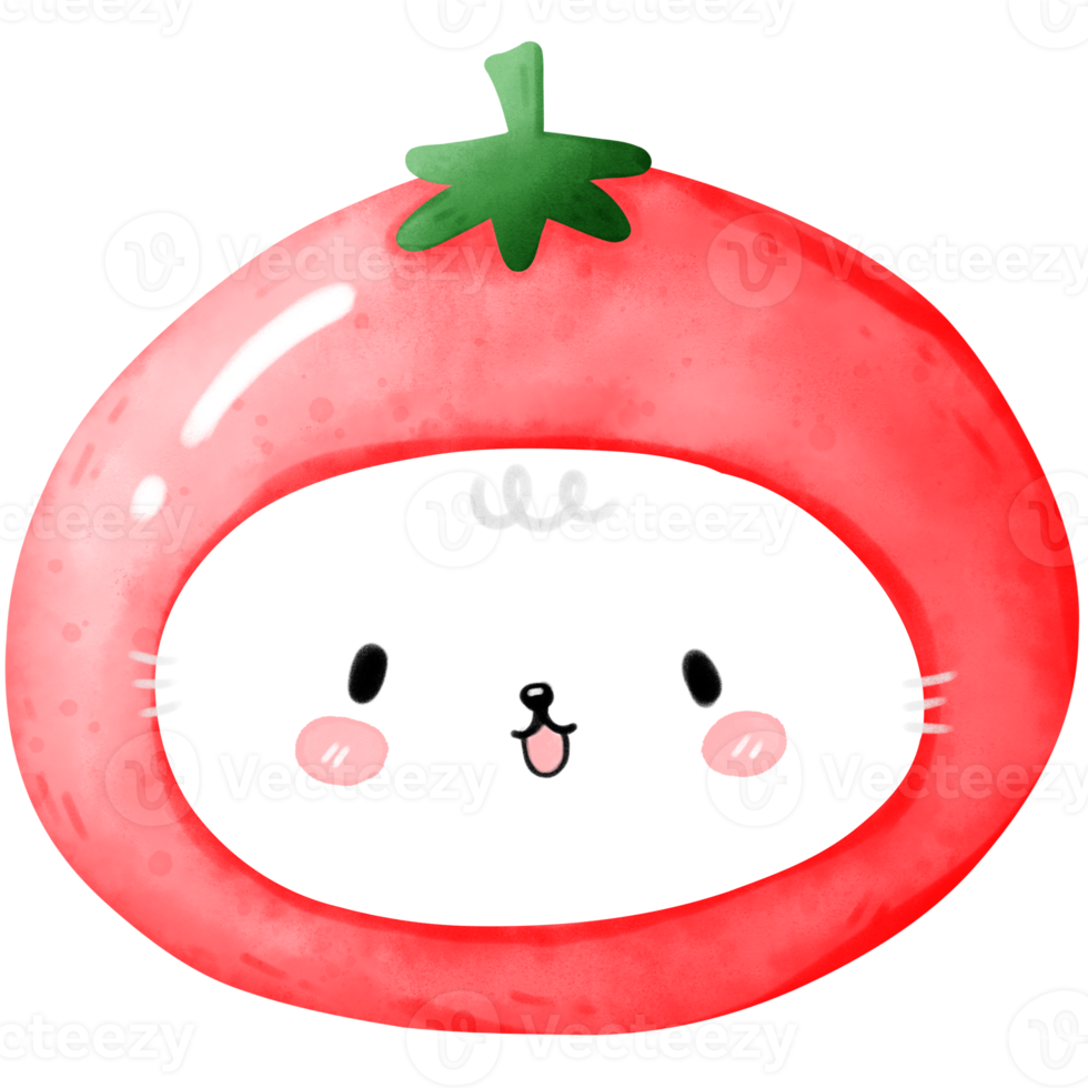 Cute cat vegetable png