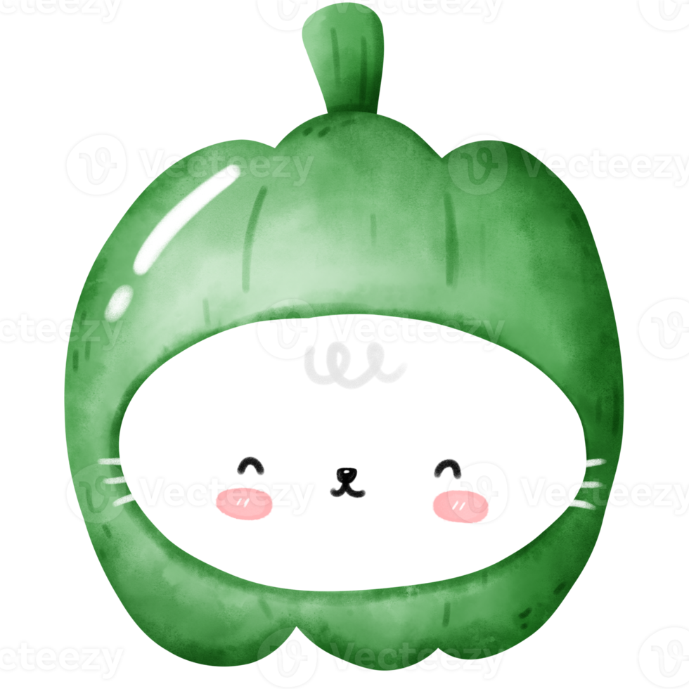 Cute cat vegetable png