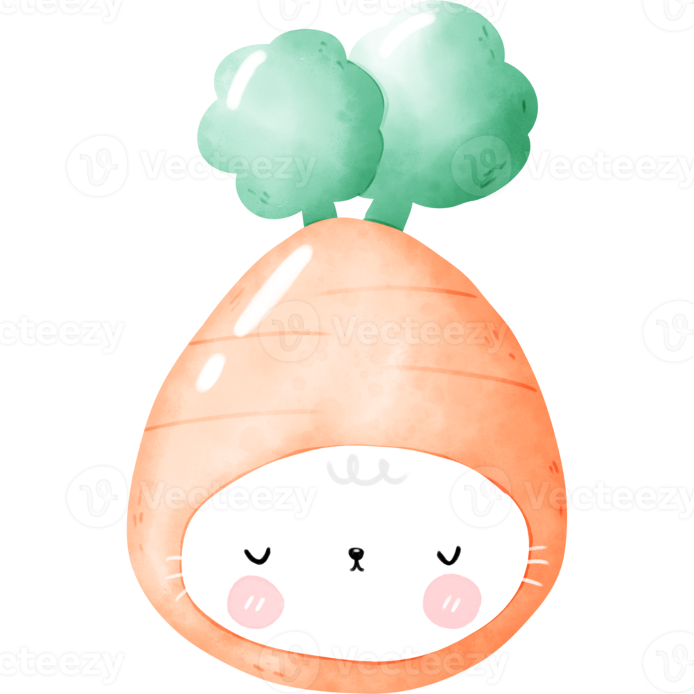 Cute cat vegetable png