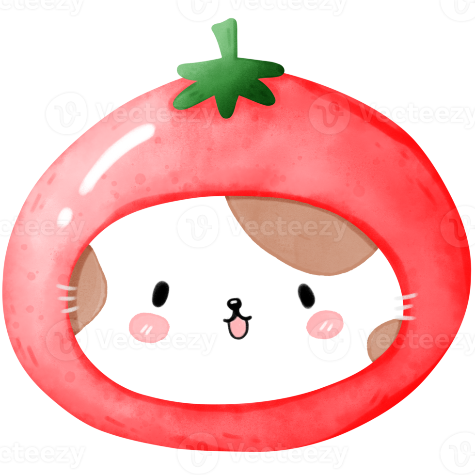 Cute vegetable cat png