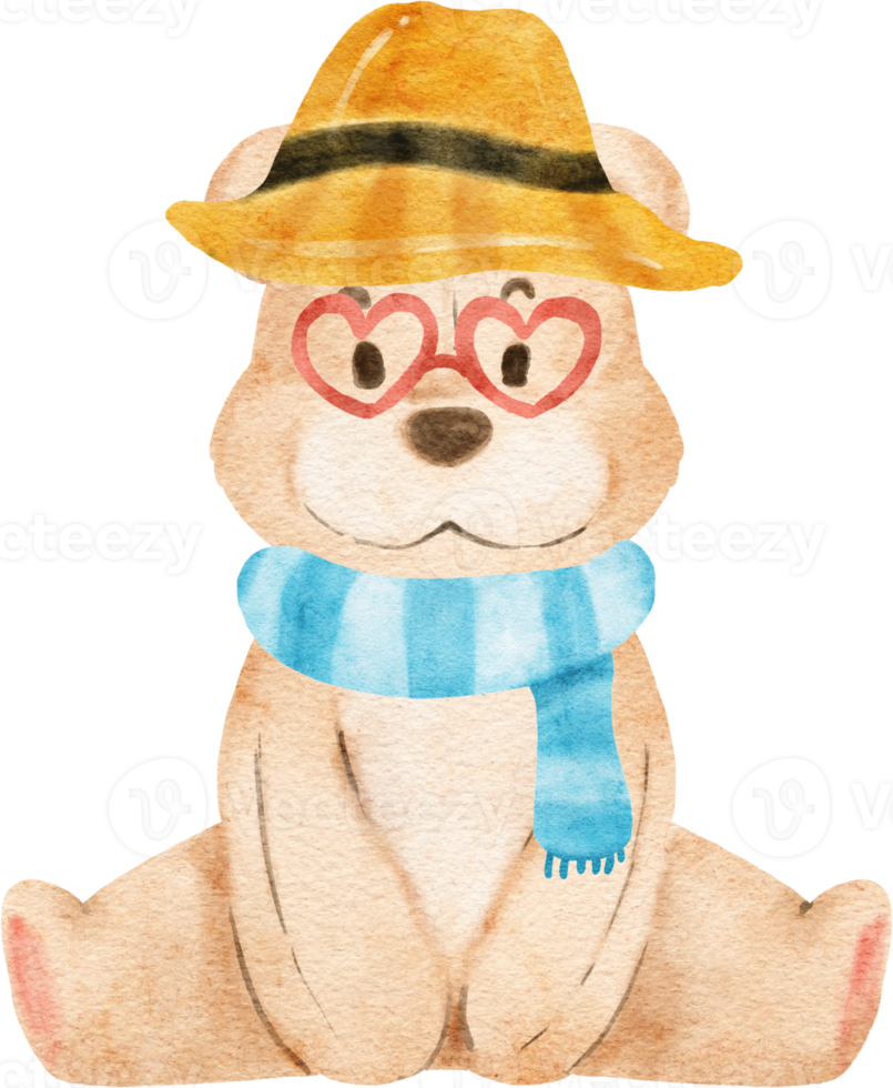 Cute Teddy Bear Watercolor png