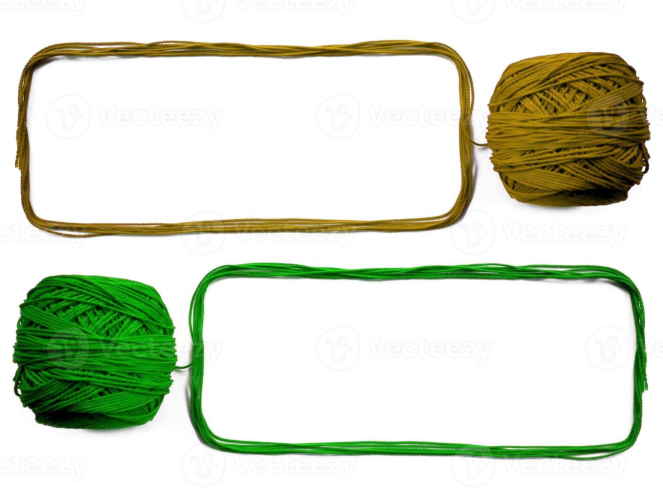 Two of knitting yarn on white background photo