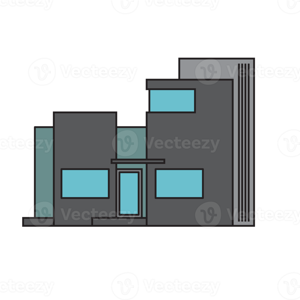 bâtiment moderne, design plat png