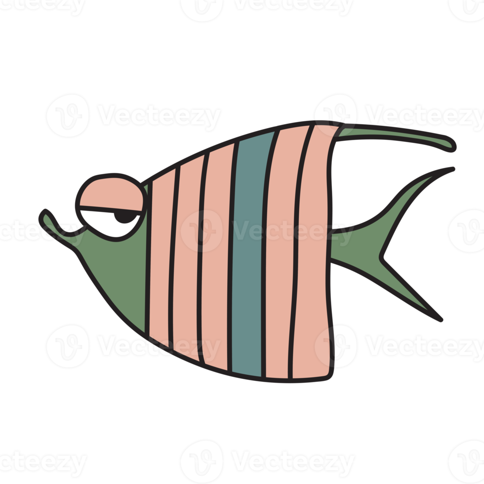 cute fish line drawing png