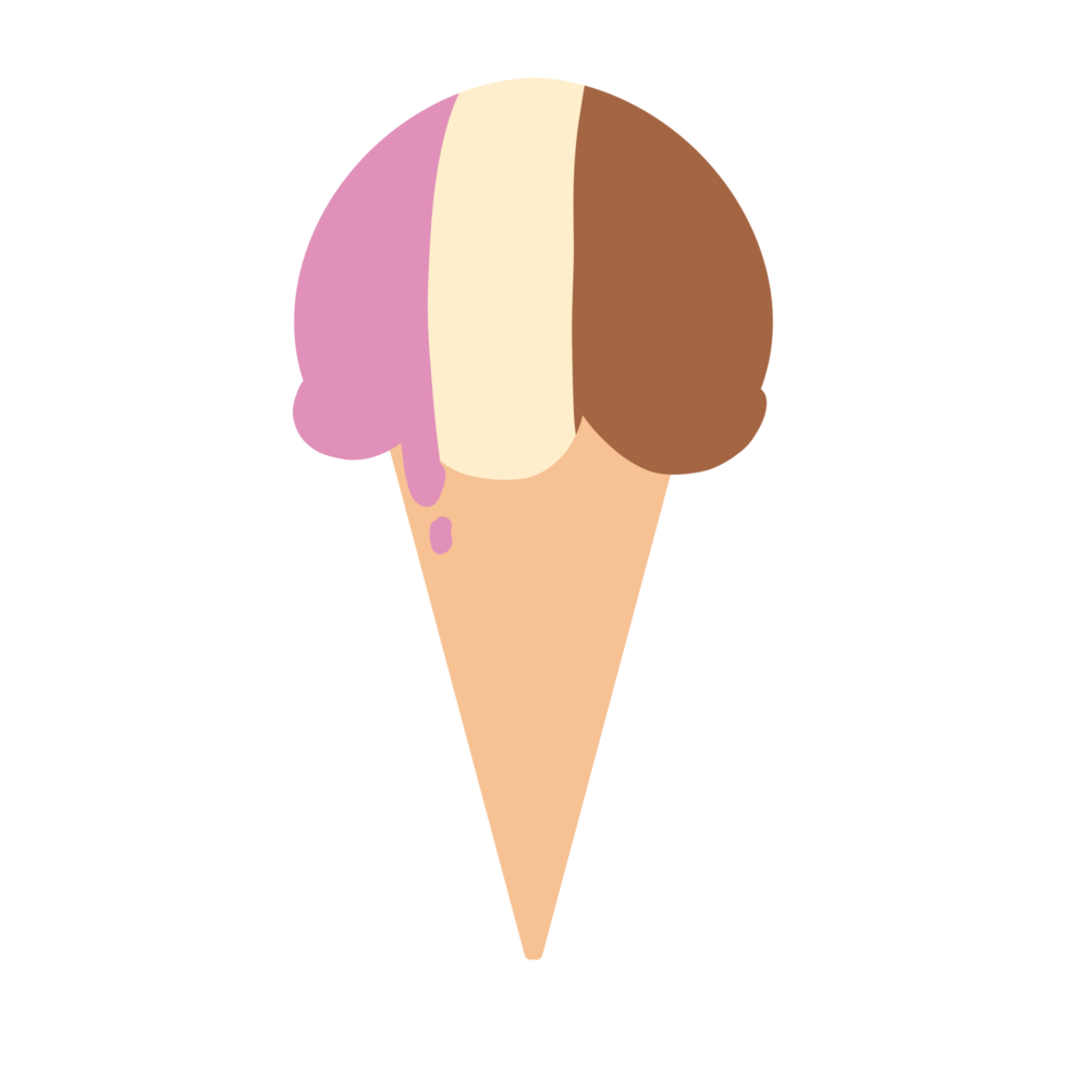 Neapolitan Ice Cream Cone Clipart png