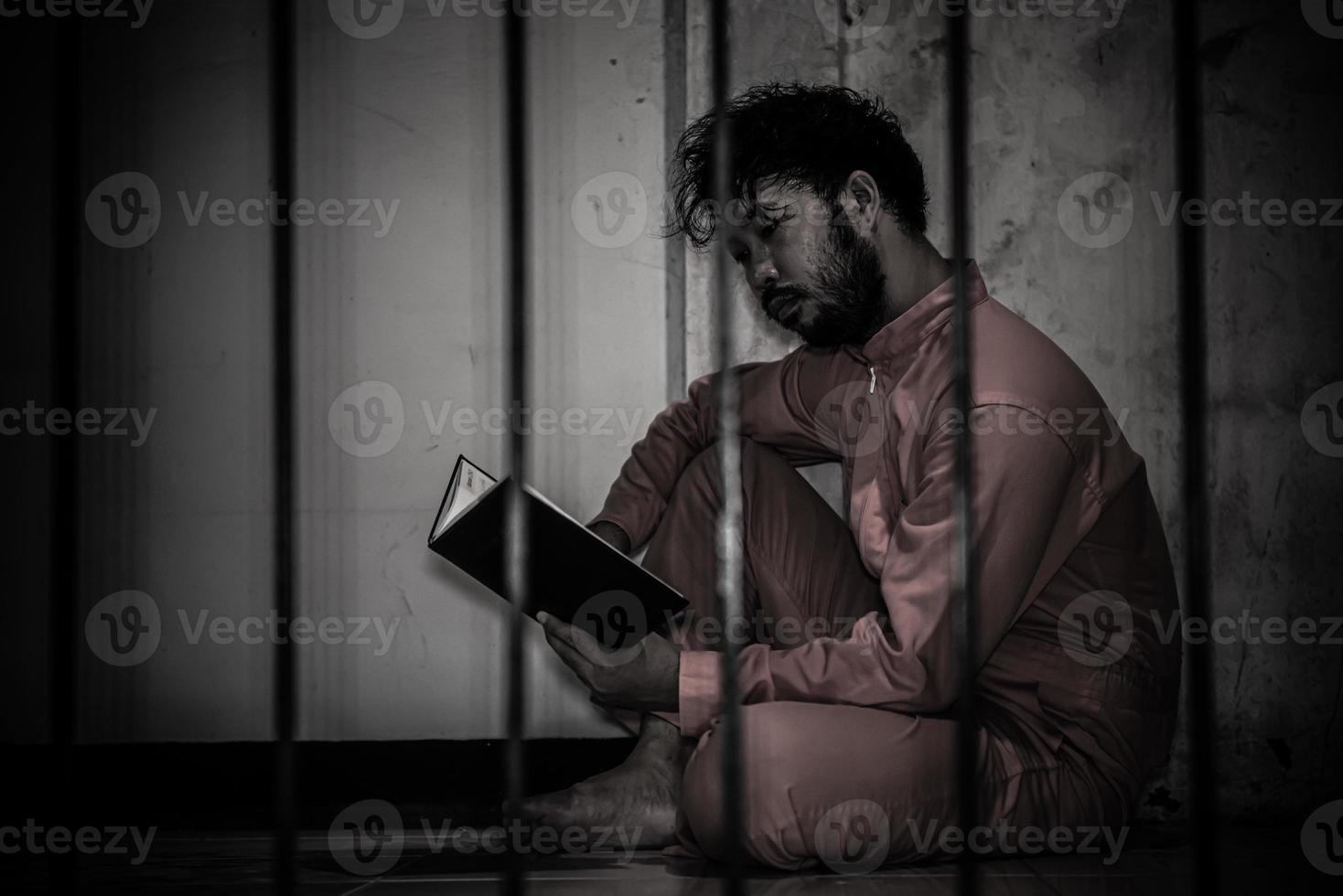 Hands of men desperate to catch the iron prison,prisoner concept,thailand people,Hope to be free. photo
