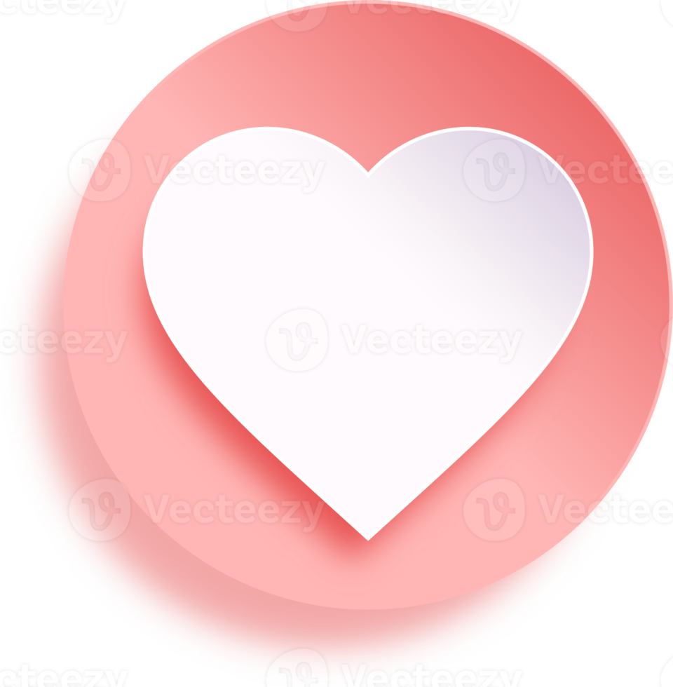 botão de coração no círculo rosa png