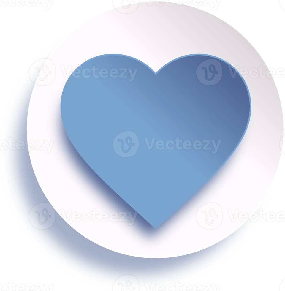 Blue Heart In Circle Button png