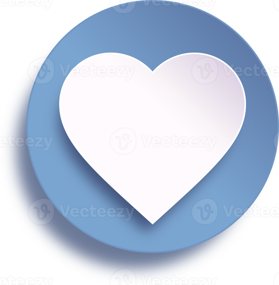 Heart In Blue Circle Button png