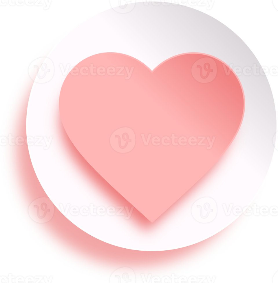 Pink Heart In Circle Button png
