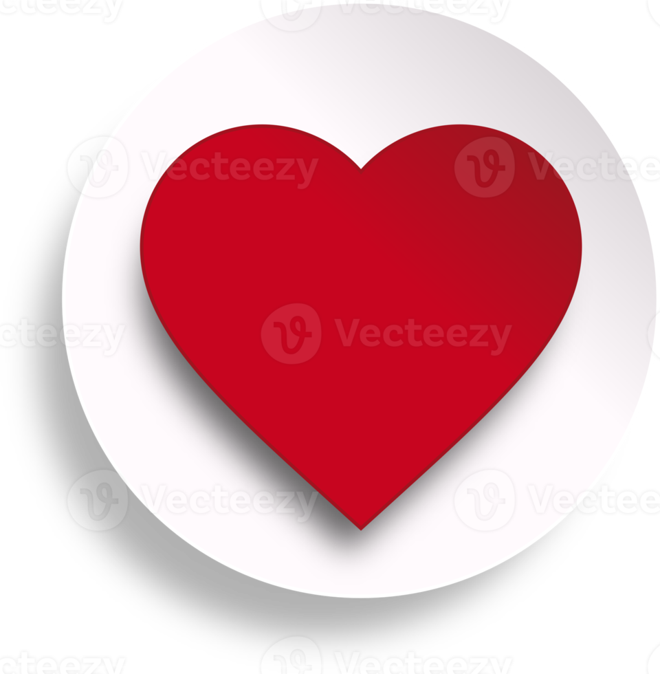 bouton coeur rouge en cercle png