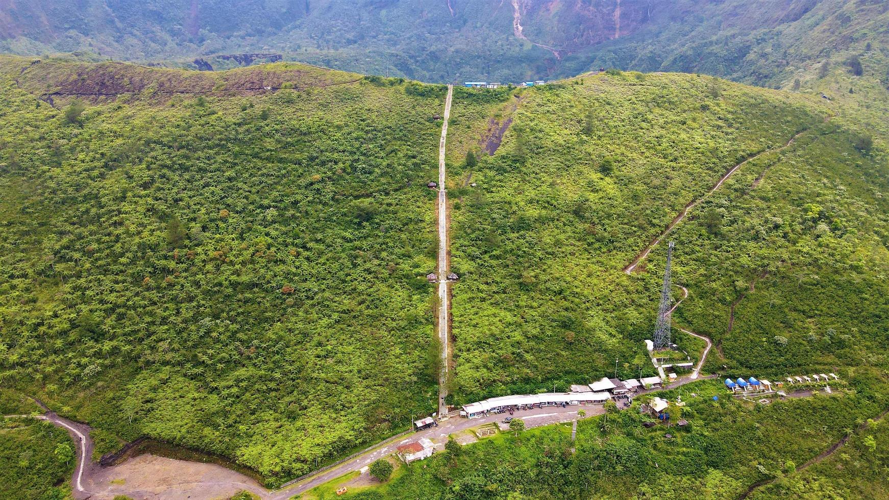 Beautiful aerial view of Mount Galunggung Peak, in Ciamis, West Java - Indonesia. photo