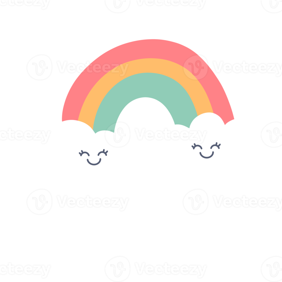 Cute clouds and rainbows png