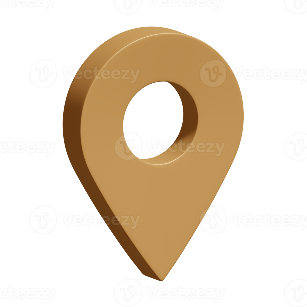 3D map pointer pin icon png