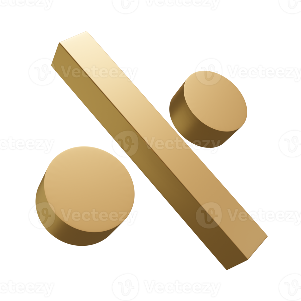 3D illustration of percent icon png