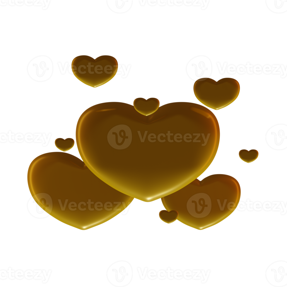 3D-Symbol für mehrere Lieben png