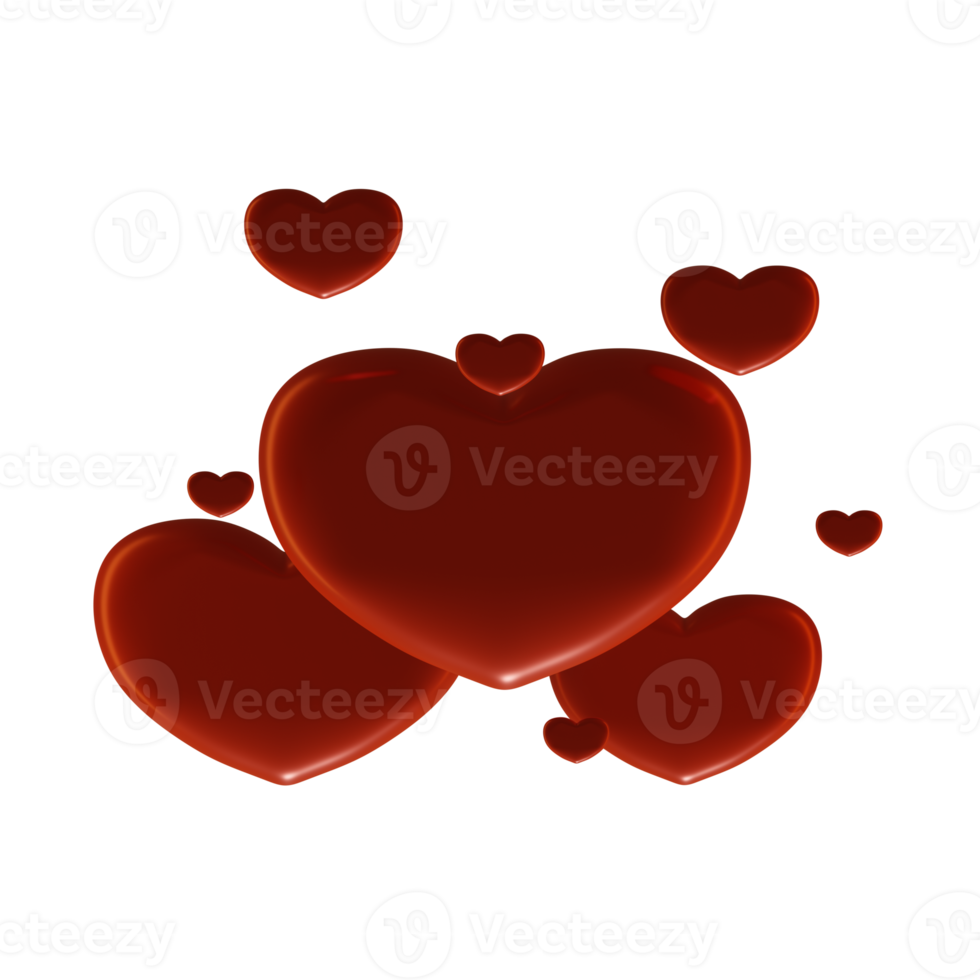 3D multiple love icon png