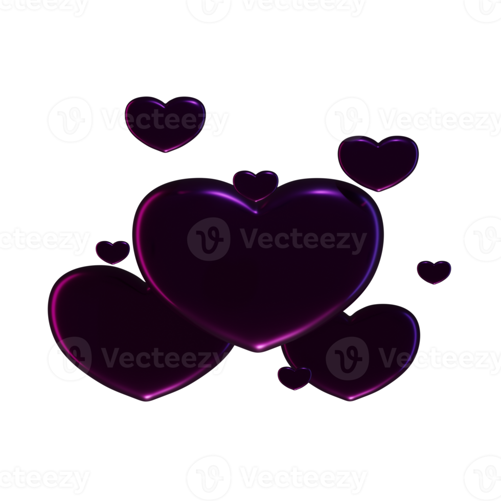 3D multiple love icon png