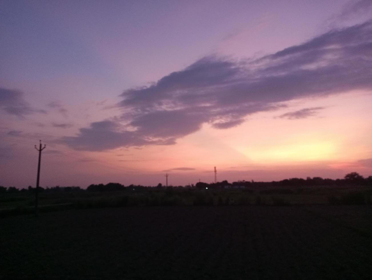 village Sky background sunset sense photo