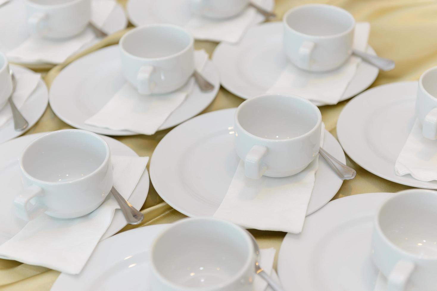 Empty cups waiting for banquet - Coffee Tim photo