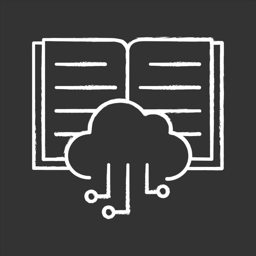 icono de tiza de datos grandes. computación en la nube. aprendizaje automático. procesamiento de datos. Ilustraciones de vector pizarra