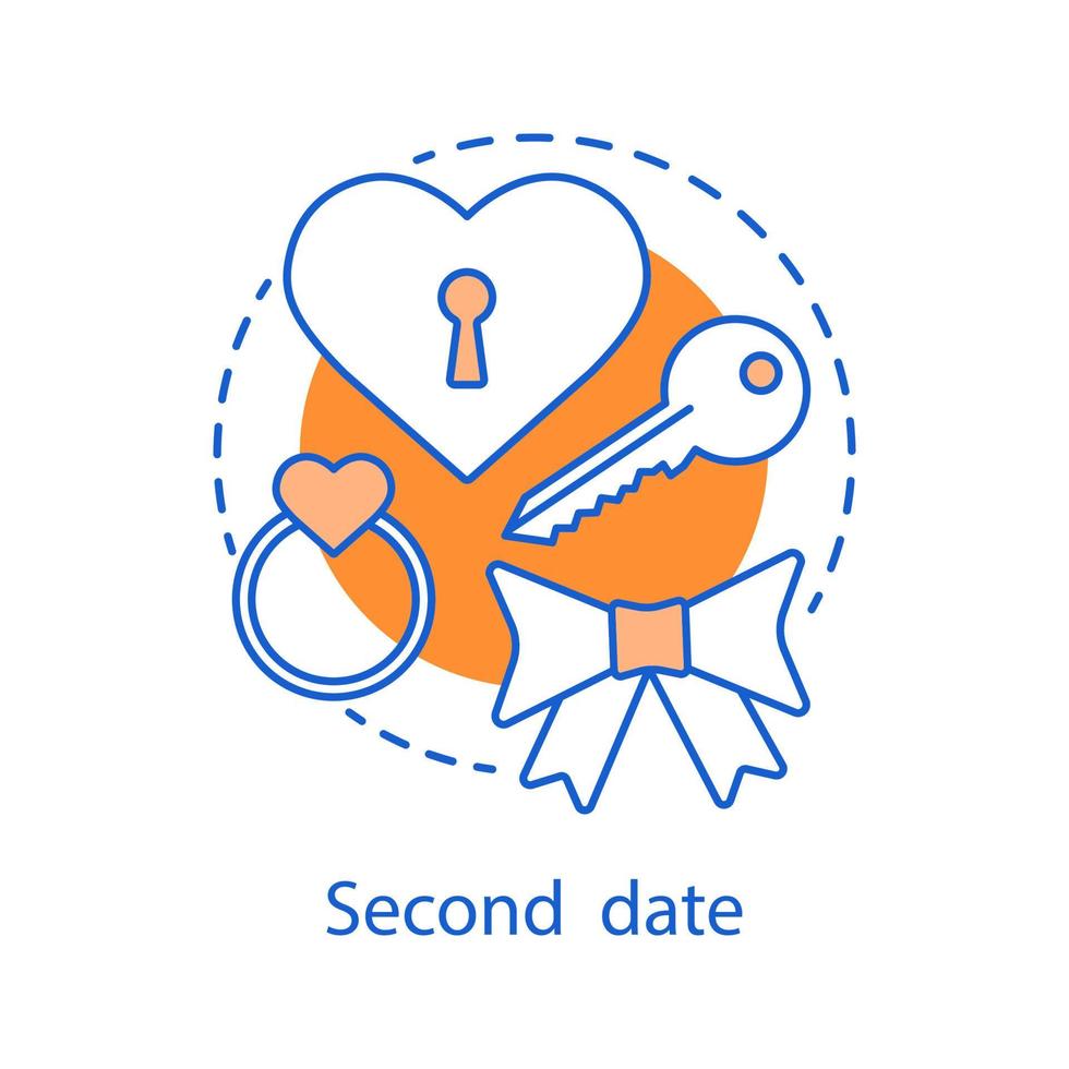 Second date concept icon. Serious relationships idea thin line illustration. Vector isolated outline drawing