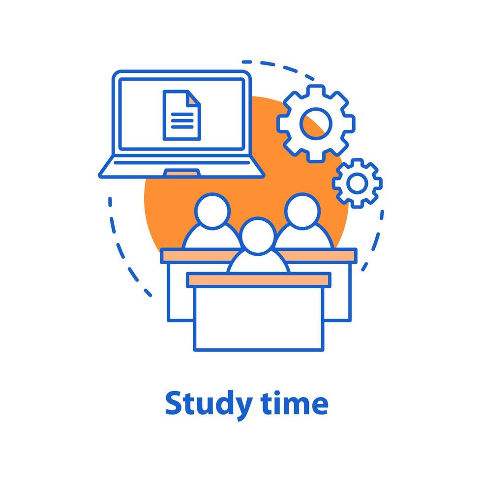 Study time concept icon. School education idea thin line illustration. University. Vector isolated outline drawing