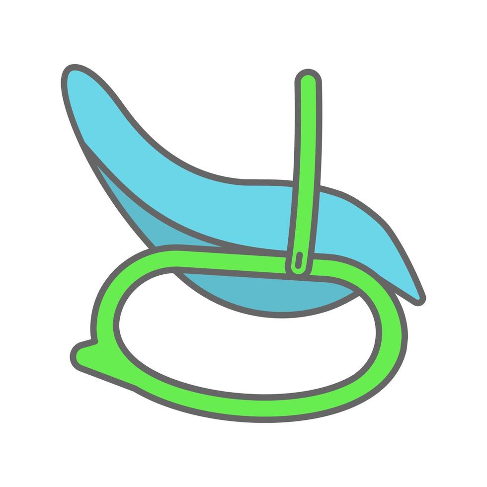 Baby rocking chair color icon. Infant safety seat. Baby carrier basket. Isolated vector illustration