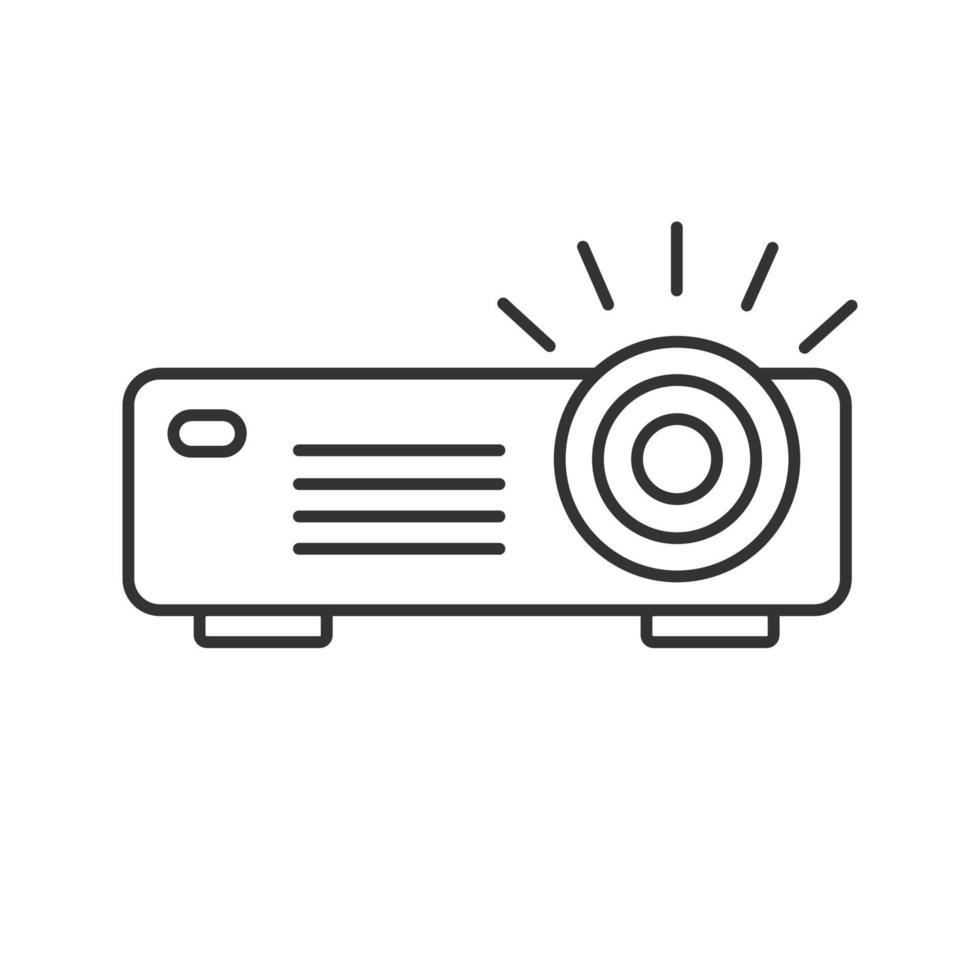 Projector linear icon. Thin line illustration. Multimedia player. Contour symbol. Vector isolated outline drawing