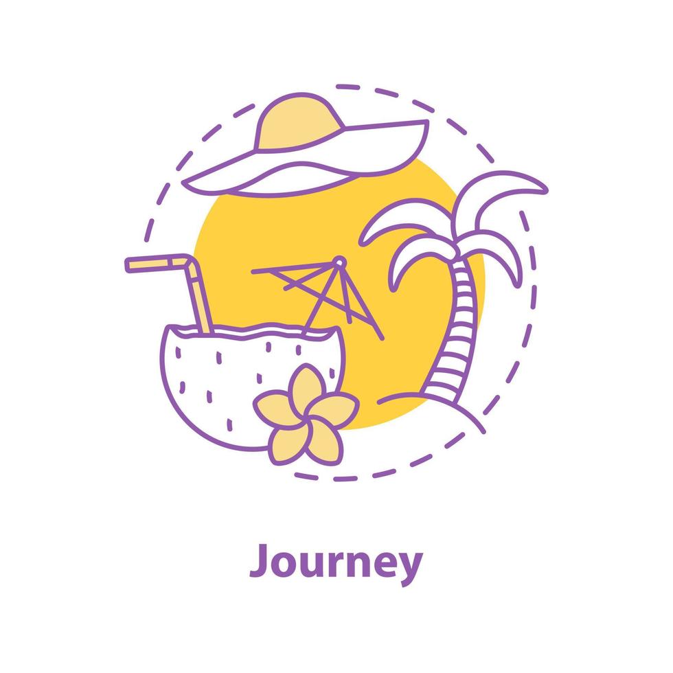 Summer rest concept icon. Journey idea thin line illustration. Sea resort. Weekend. Vector isolated outline drawing