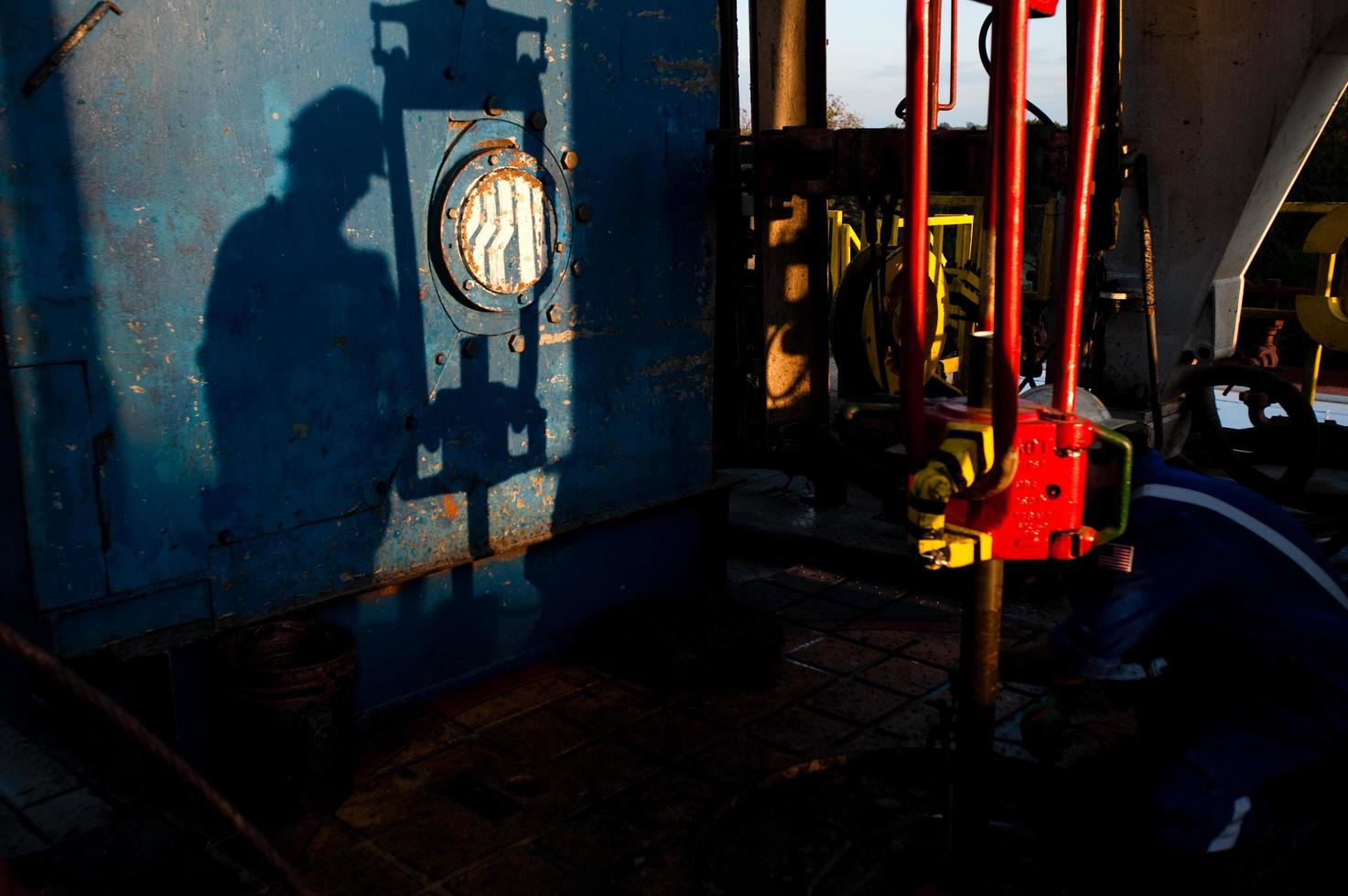 trabajadores del campo petrolero texas foto