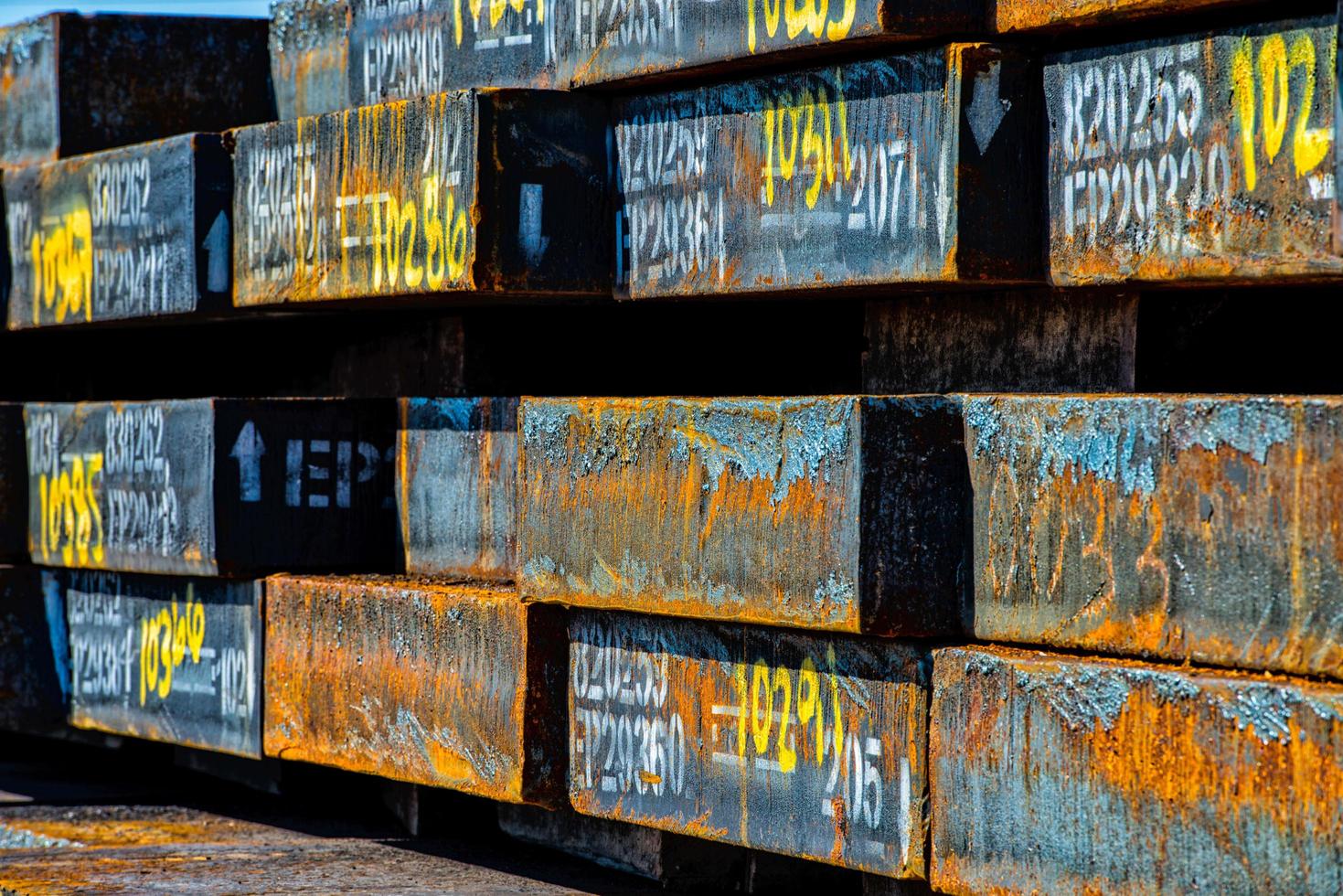 Raw Steel Unloaded at Port photo