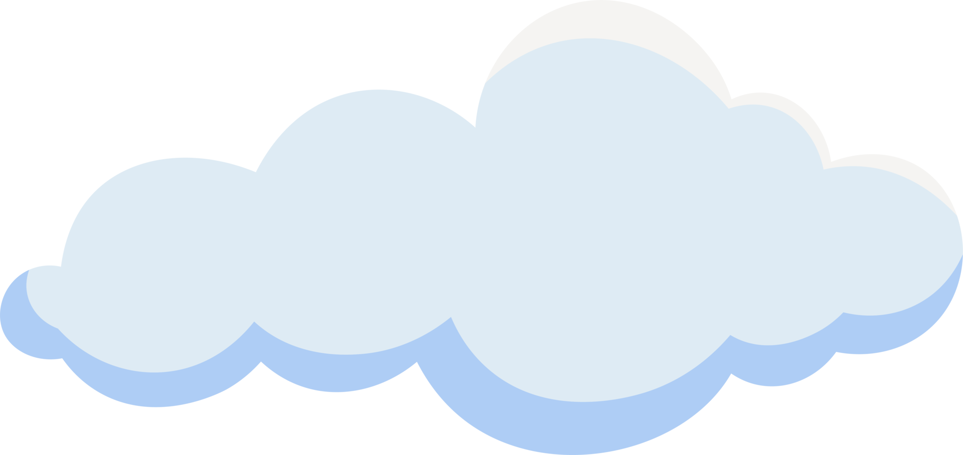 wolk illustratie. ontwerpelementen voor webinterface, weersvoorspelling of cloudopslagtoepassingen. witte wolken set geïsoleerd op blauwe achtergrond. vectorillustratie. wolken silhouetten. png