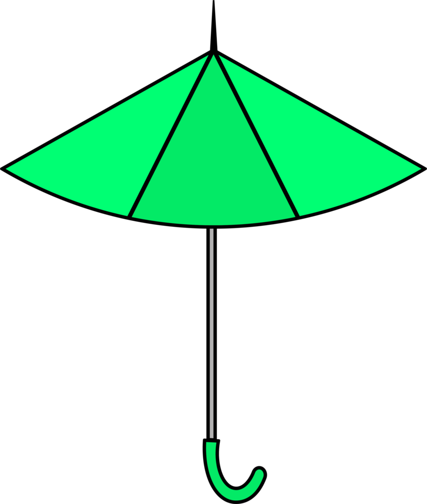 illustrations colorées de parapluie. design plat de parapluie. ensemble d'illustrations de parapluies de différentes couleurs. png