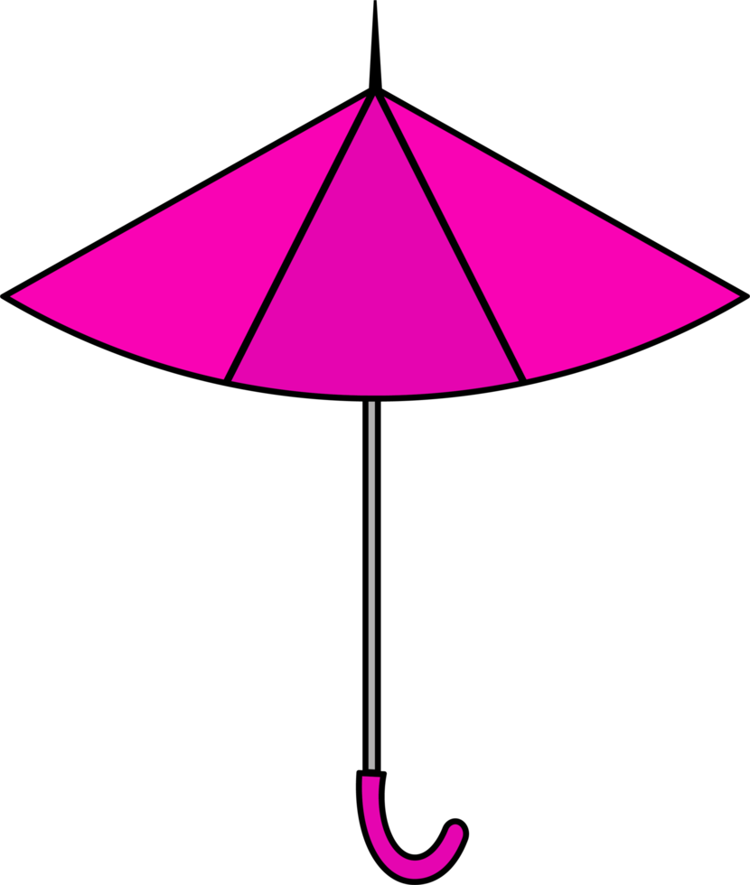 coloridas ilustraciones de paraguas. diseño plano de paraguas. conjunto de ilustraciones de sombrillas de diferentes colores. png