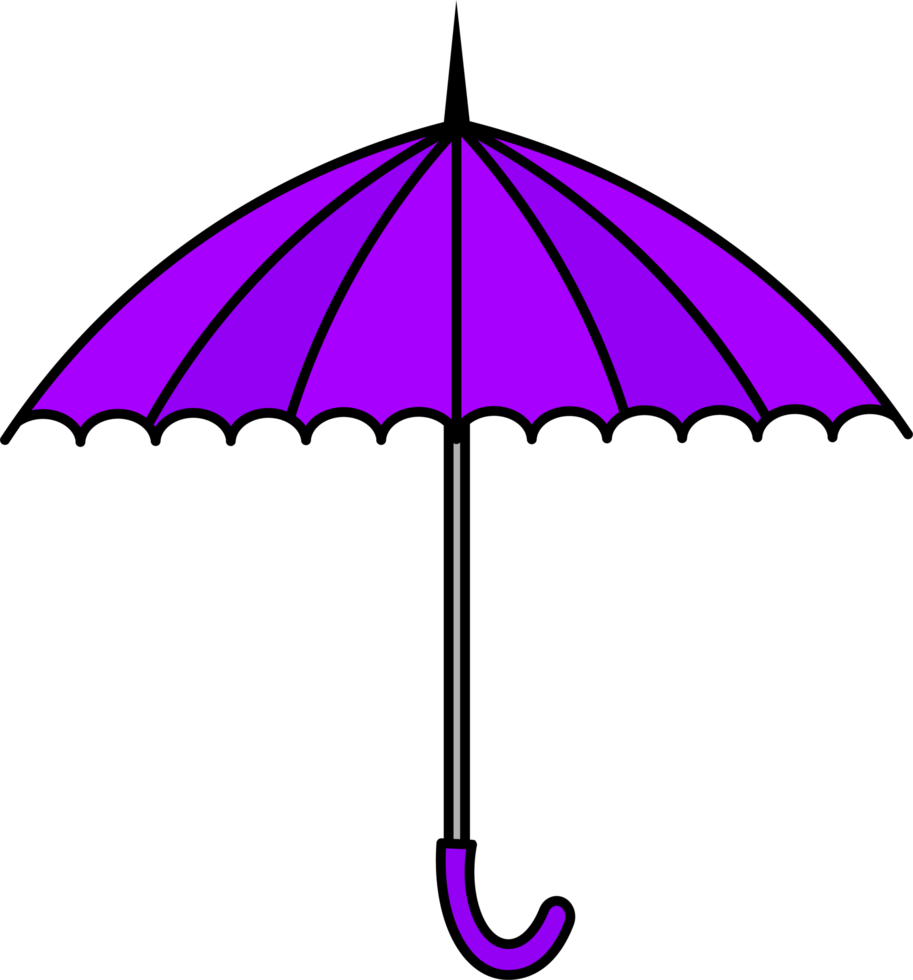 colorful Illustrations of Umbrella. Flat design of umbrella.  illustration set of different coloured umbrellas. png