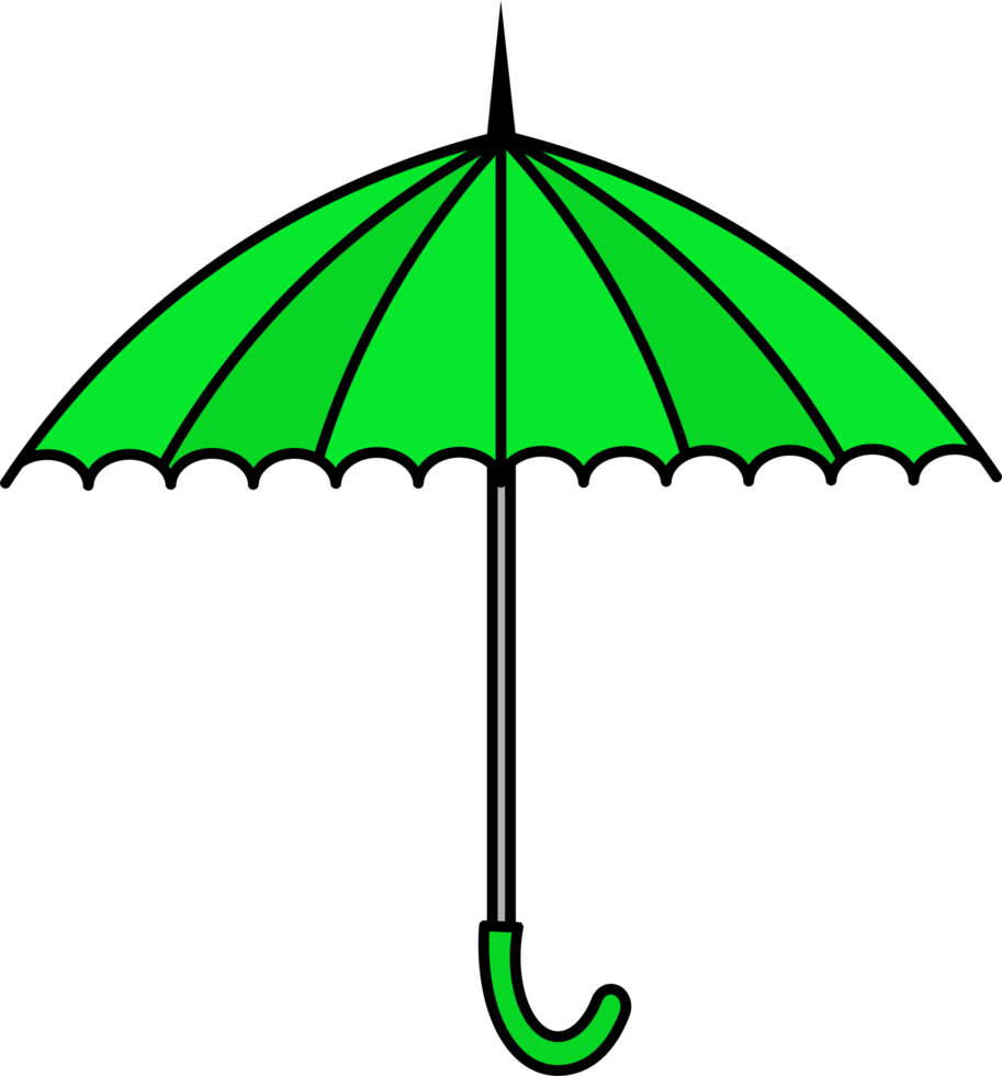 bunte illustrationen des regenschirms. flaches Design des Regenschirms. Illustrationsset aus verschiedenfarbigen Regenschirmen. png