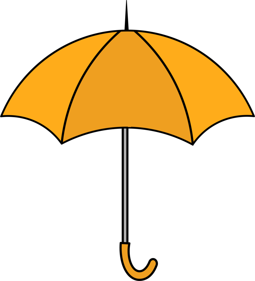 bunte illustrationen des regenschirms. flaches Design des Regenschirms. Illustrationsset aus verschiedenfarbigen Regenschirmen. png