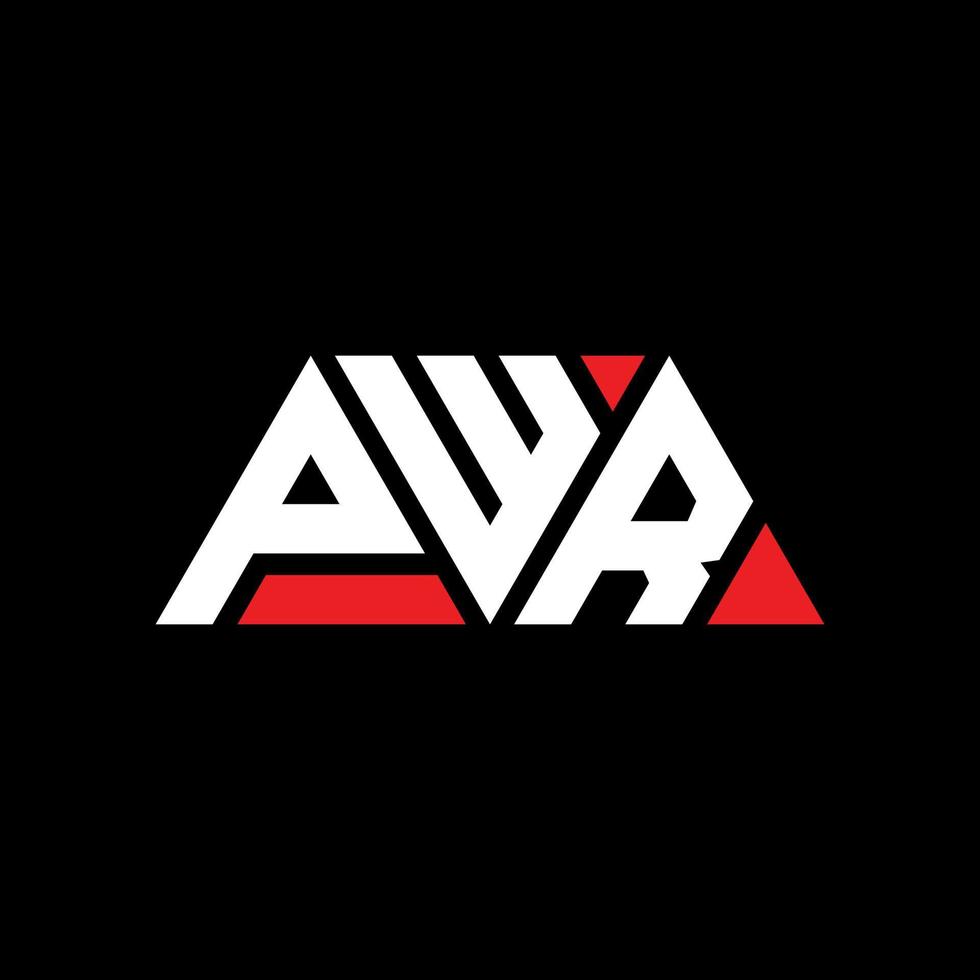 PWR triangle letter logo design with triangle shape. PWR triangle logo design monogram. PWR triangle vector logo template with red color. PWR triangular logo Simple, Elegant, and Luxurious Logo. PWR