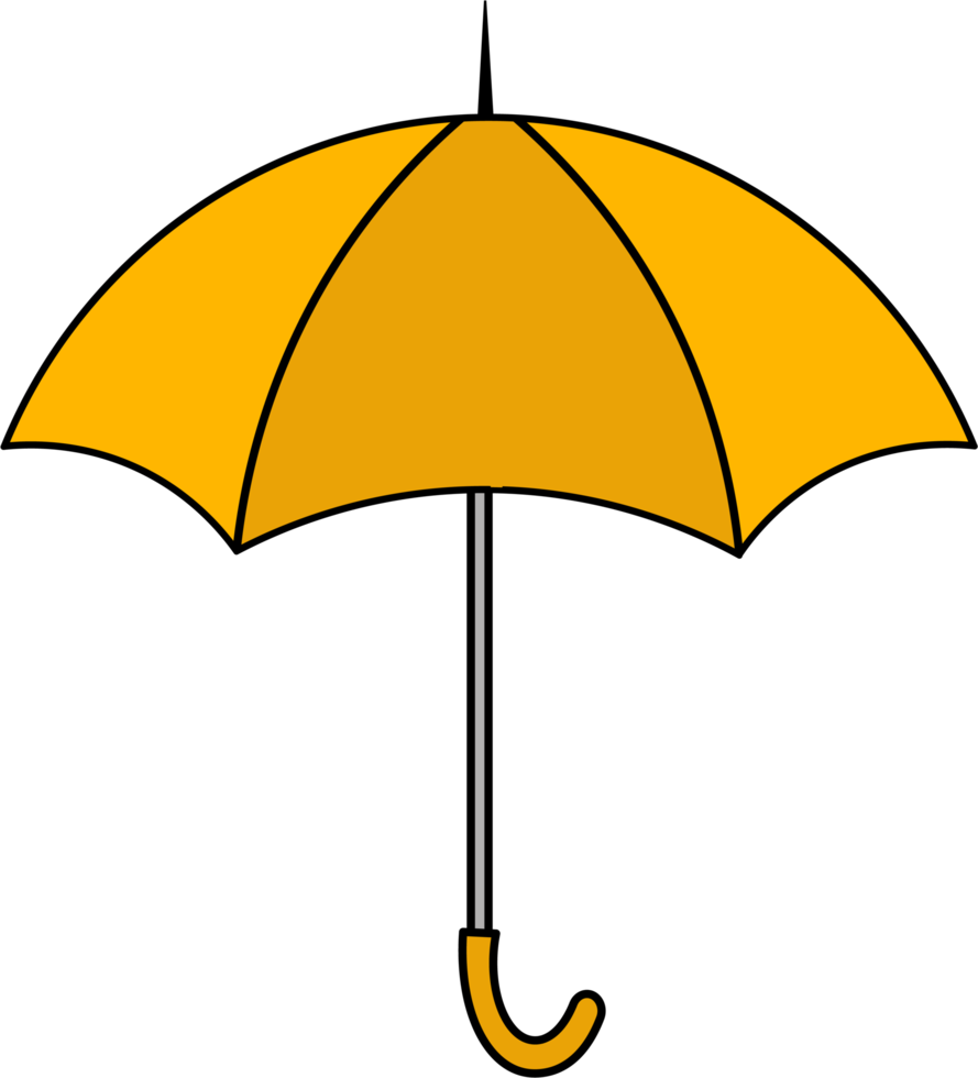 ilustrações coloridas de guarda-chuva. design plano de guarda-chuva. conjunto de ilustração de guarda-chuvas de cores diferentes. png