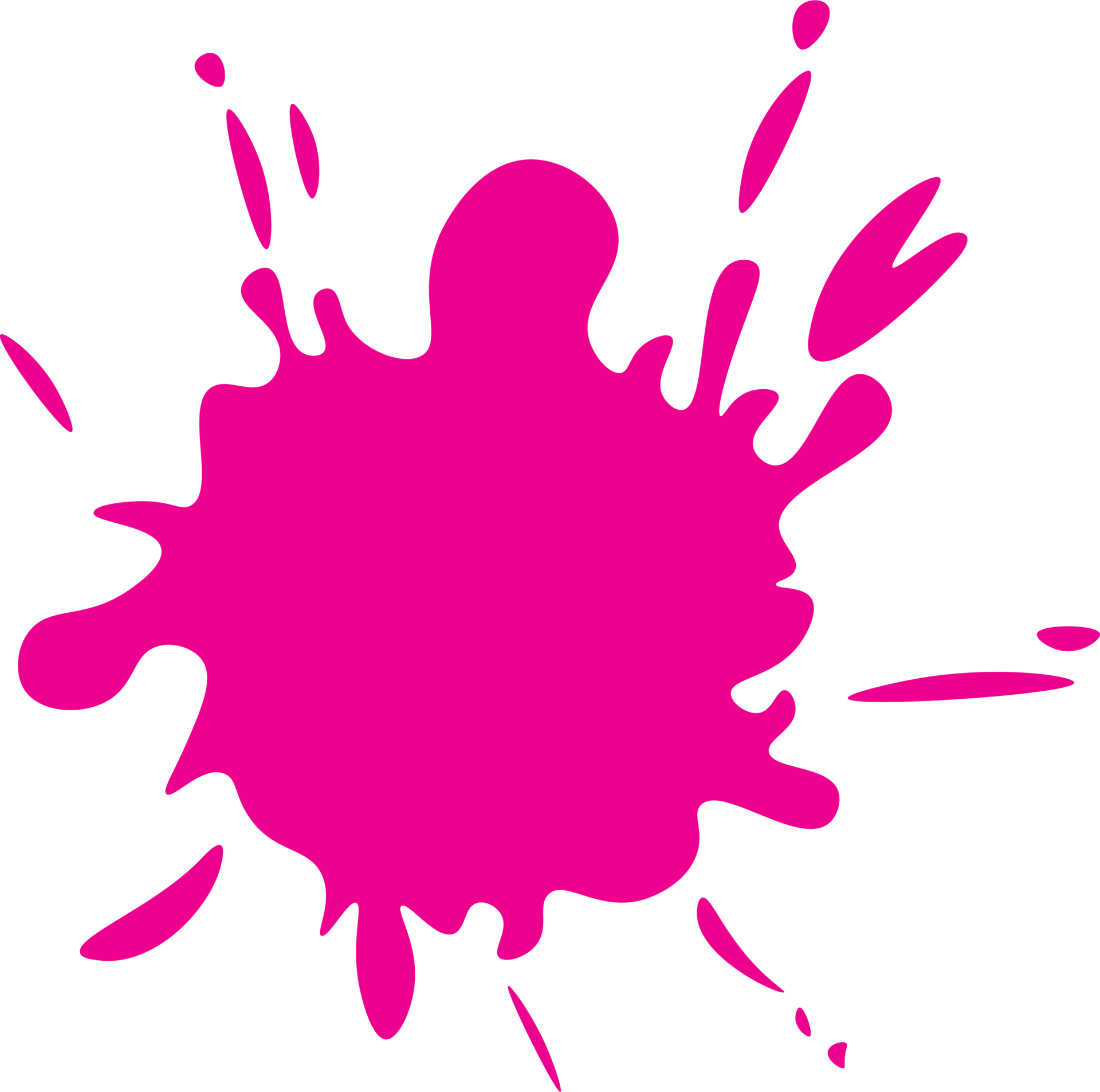 Beautiful colour paint splashes. Set of paint splashes. Vector