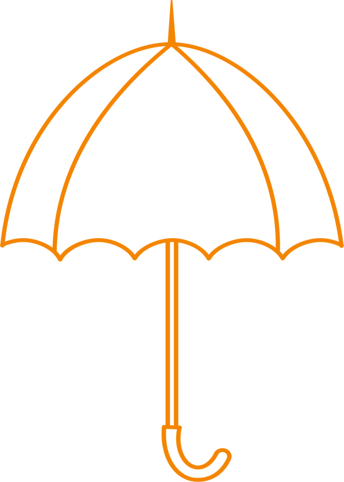 colorful Illustrations of Umbrella. Flat design of umbrella.  illustration set of different coloured umbrellas. png