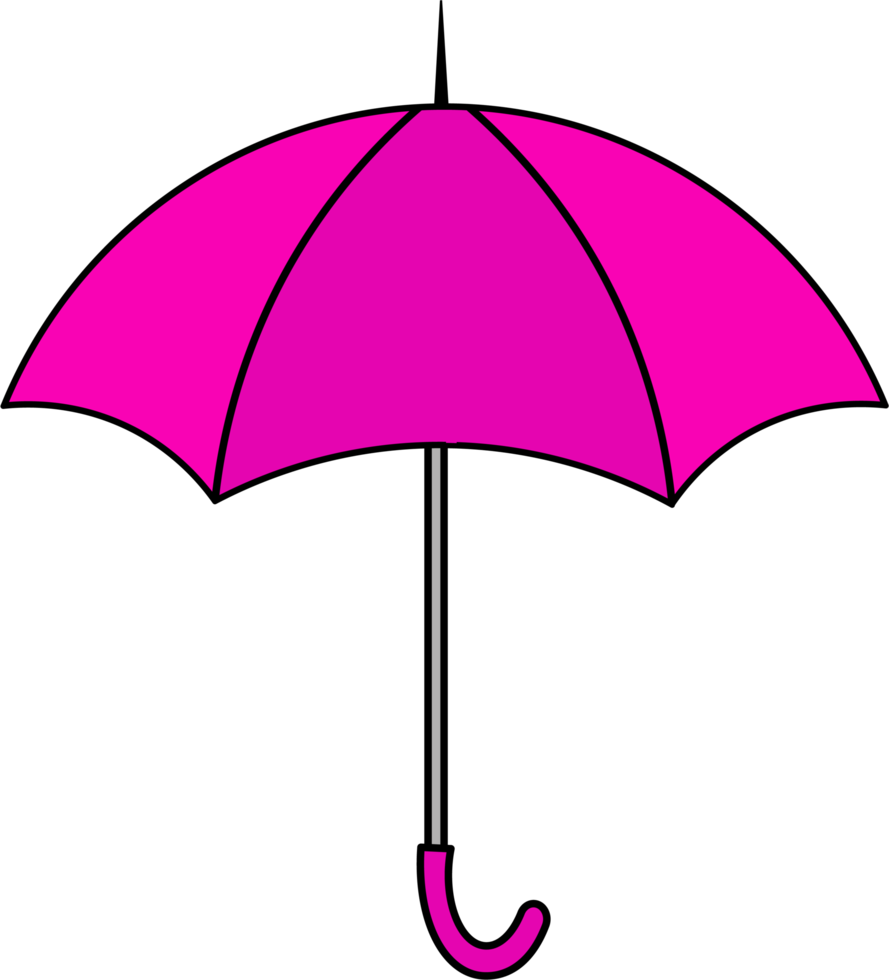 illustrations colorées de parapluie. design plat de parapluie. ensemble d'illustrations de parapluies de différentes couleurs. png