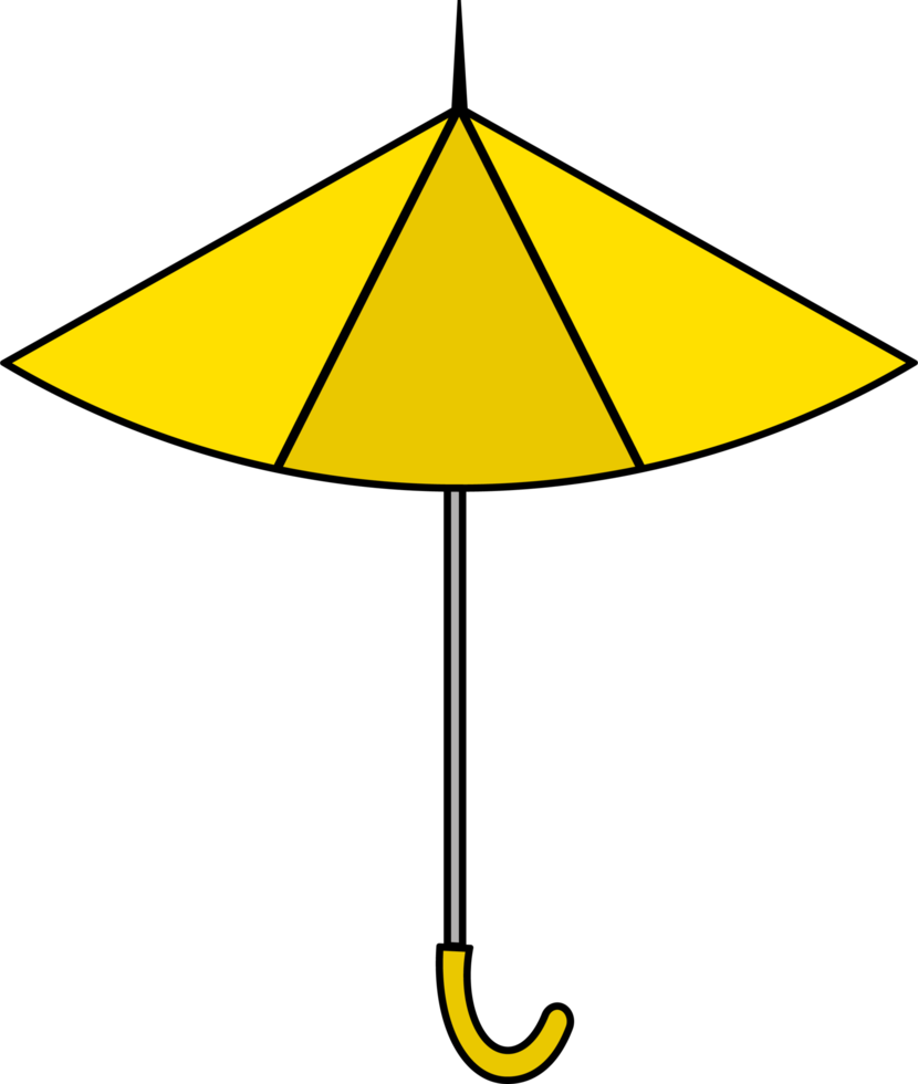coloridas ilustraciones de paraguas. diseño plano de paraguas. conjunto de ilustraciones de sombrillas de diferentes colores. png