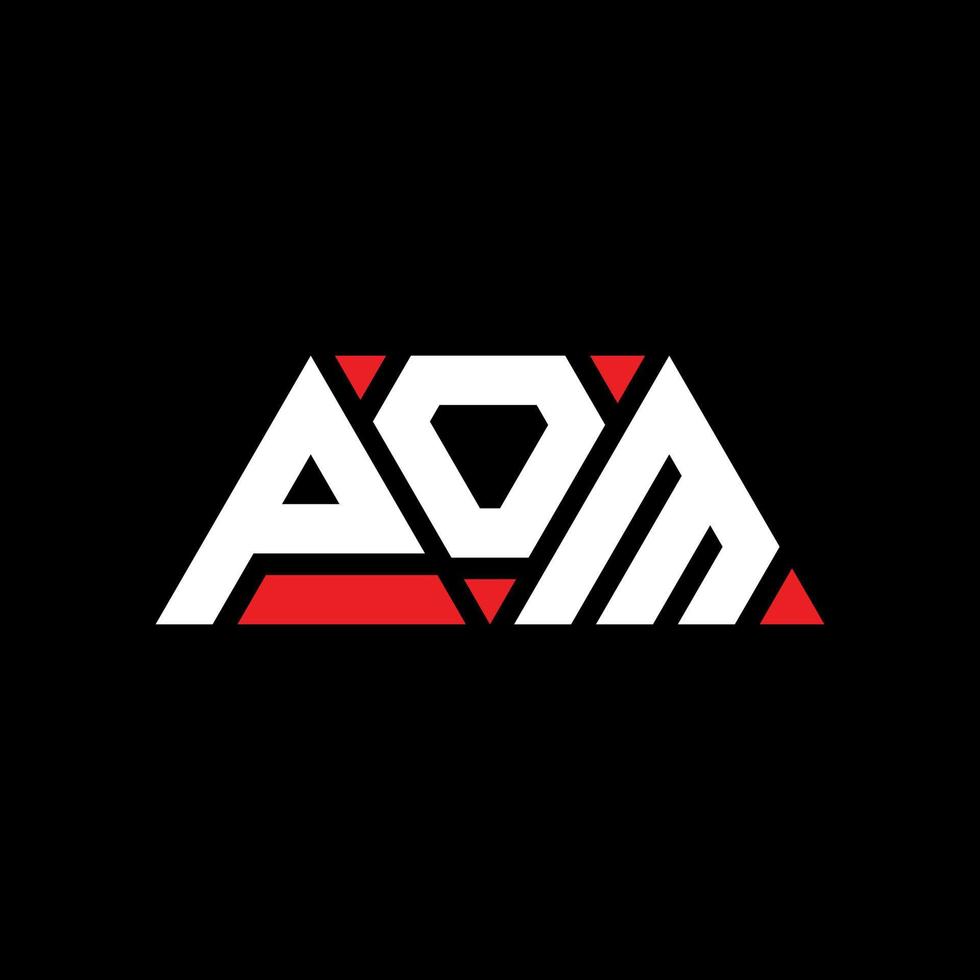 POM triangle letter logo design with triangle shape. POM triangle logo design monogram. POM triangle vector logo template with red color. POM triangular logo Simple, Elegant, and Luxurious Logo. POM