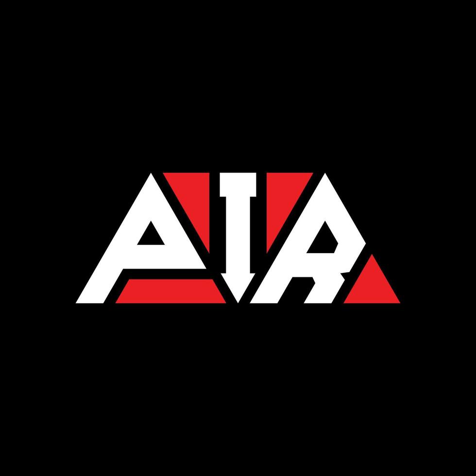 PIR triangle letter logo design with triangle shape. PIR triangle logo design monogram. PIR triangle vector logo template with red color. PIR triangular logo Simple, Elegant, and Luxurious Logo. PIR