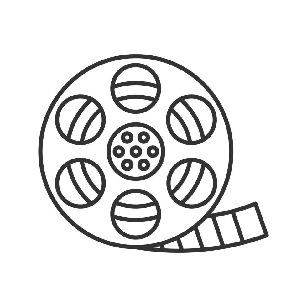 Filmstrip roll linear icon. Thin line illustration. Movie reel. Contour symbol. Vector isolated outline drawing